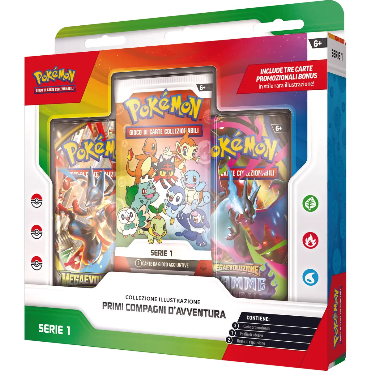 Pokemon Collezione Illustrazione Primi Compagni d'Avventura