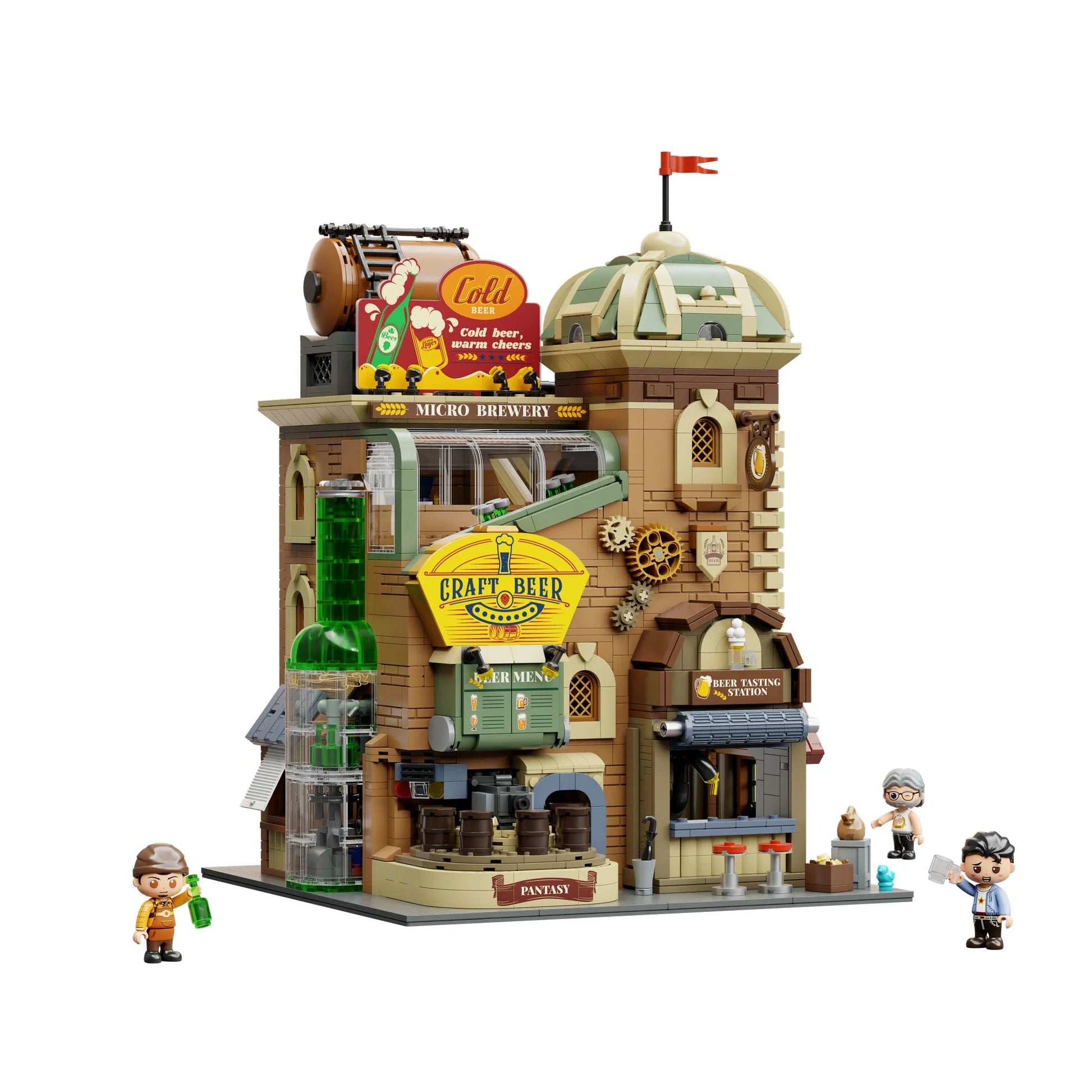 PANTASY set di mattoncini collezione Edifici Modulari : Il Birrificio