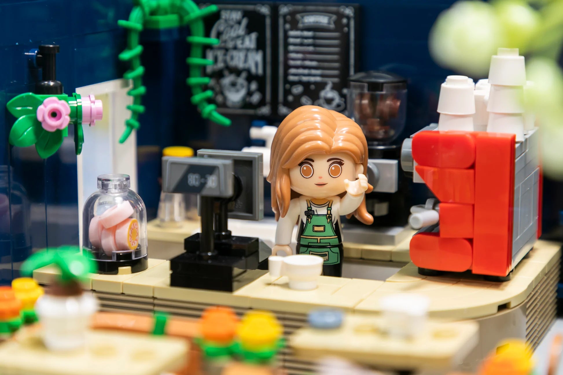 PANTASY set di mattoncini collezione Retrò: la Caffetteria con serra