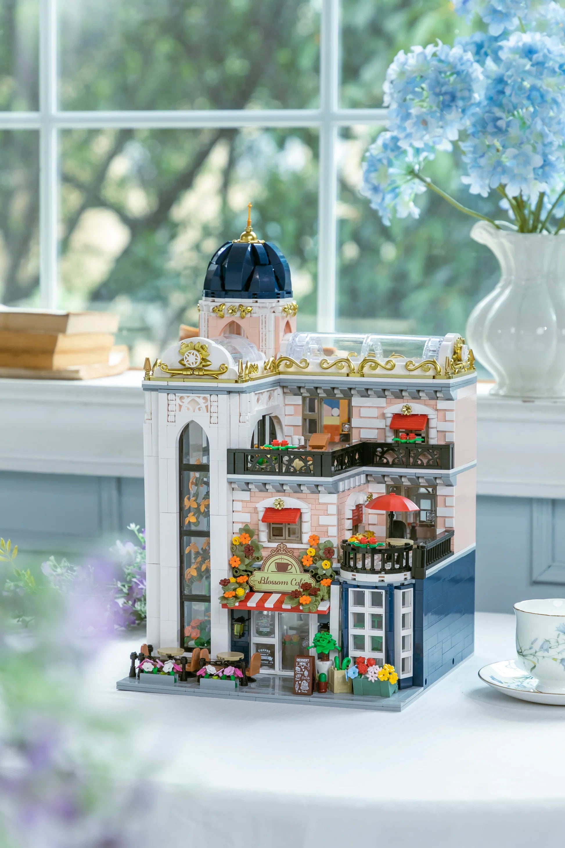 PANTASY set di mattoncini collezione Retrò: la Caffetteria con serra