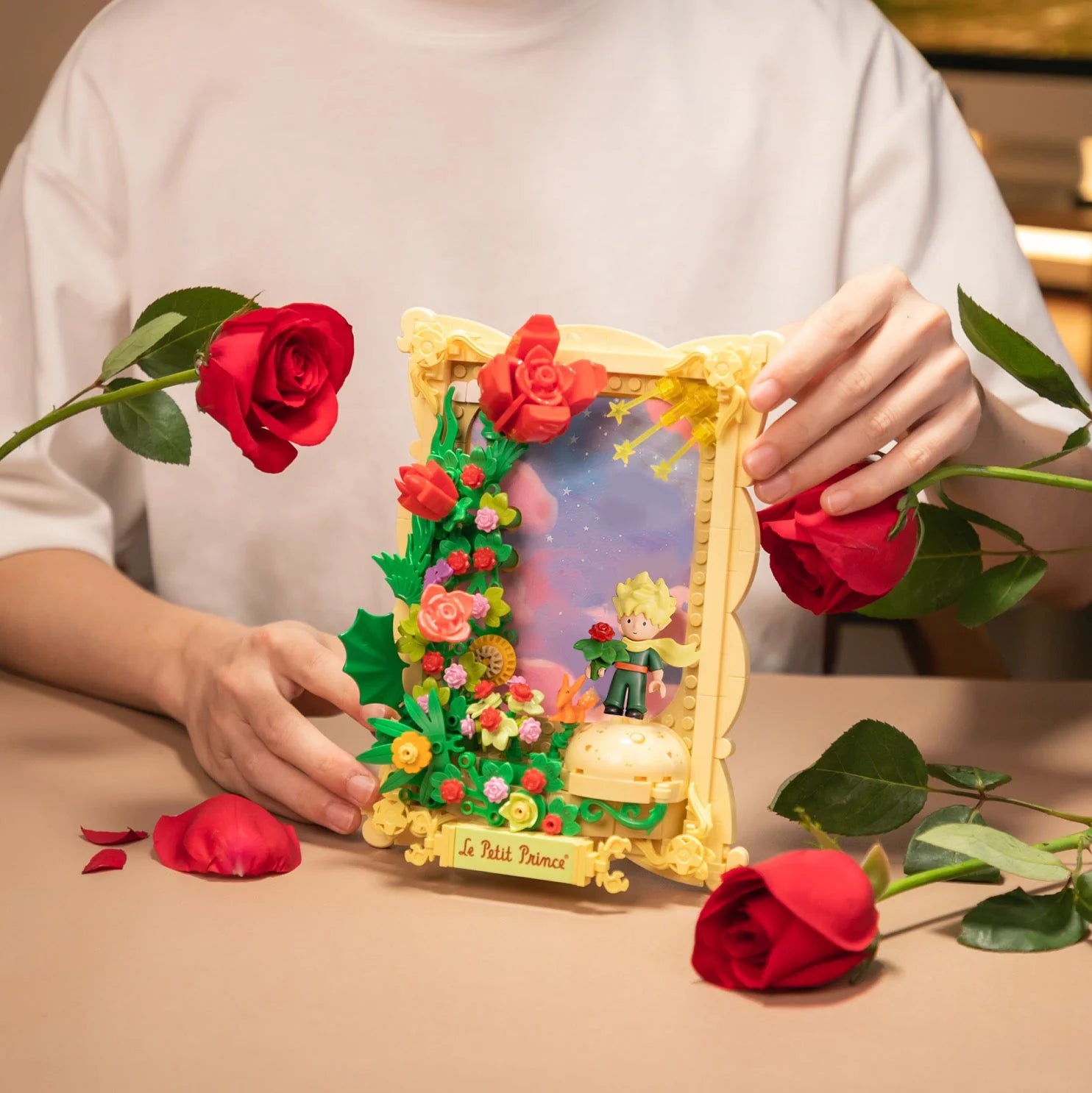 PANTASY set di mattoncini collezione il Piccolo Principe : La Rosa - Ritratto 3D