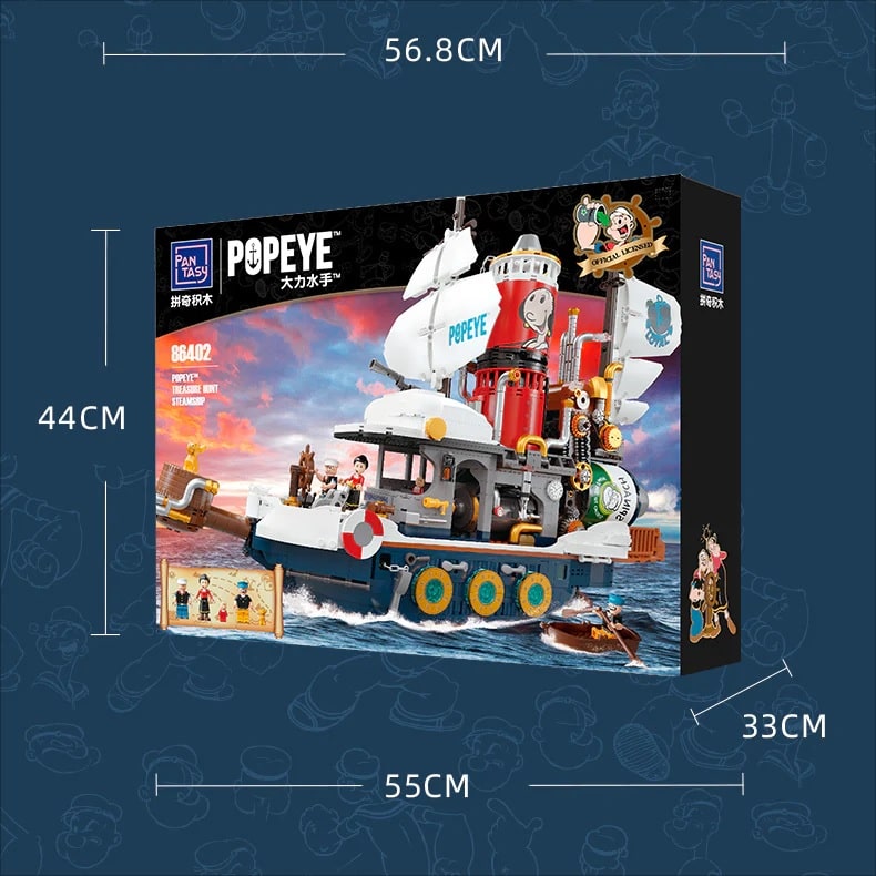 86402 Pantasy Popeye Adventure Ship  Nave Braccio di ferro Set Costruzioni