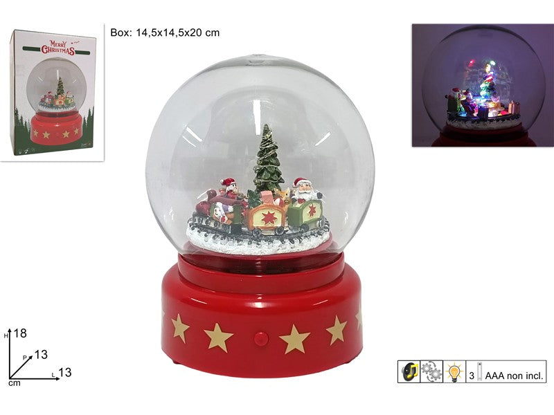 Ampolla Natalizia 13 cm con Trenino, Musica, Luce e Movimento