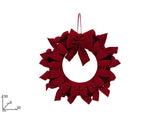 Dietroporta Natalizio 30 cm con Fiocchi Bordeaux in Velluto