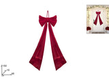 Fiocco Natalizio Bordeaux in Velluto 48x150 cm  Decorazione Grande da Porta
