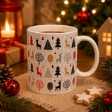 Tazza Natalizia 325 ml in Ceramica  Idea Regalo, Modello Casuale