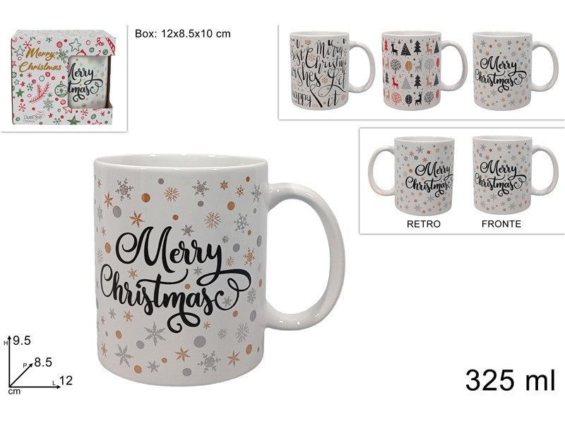 Tazza Natalizia 325 ml in Ceramica  Idea Regalo, Modello Casuale
