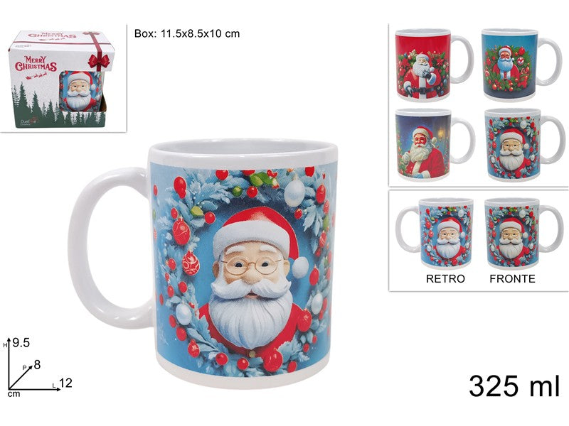 Tazzone Natalizio Babbo Natale 325 ml in Ceramica  Soggetto Casuale KM03B