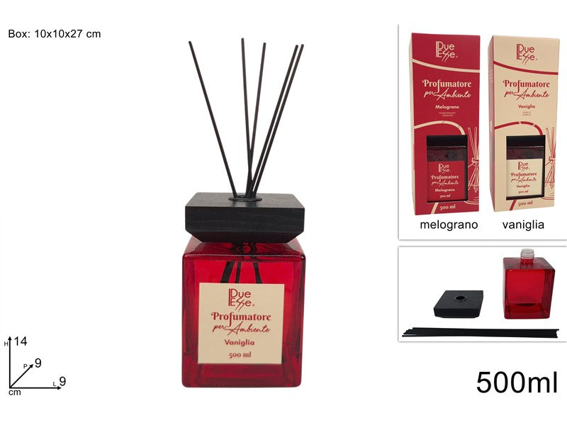 Profumatore Ambiente 500 ml con Bastoncini Vaniglia o Melograno casuale