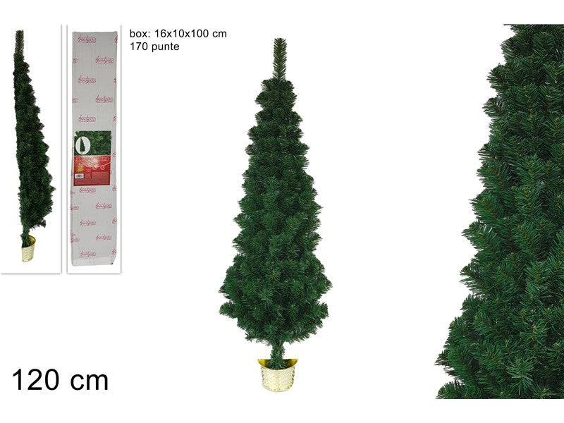 Albero di Natale da Parete 120 cm  Mezzo Albero Salvaspazio Verde