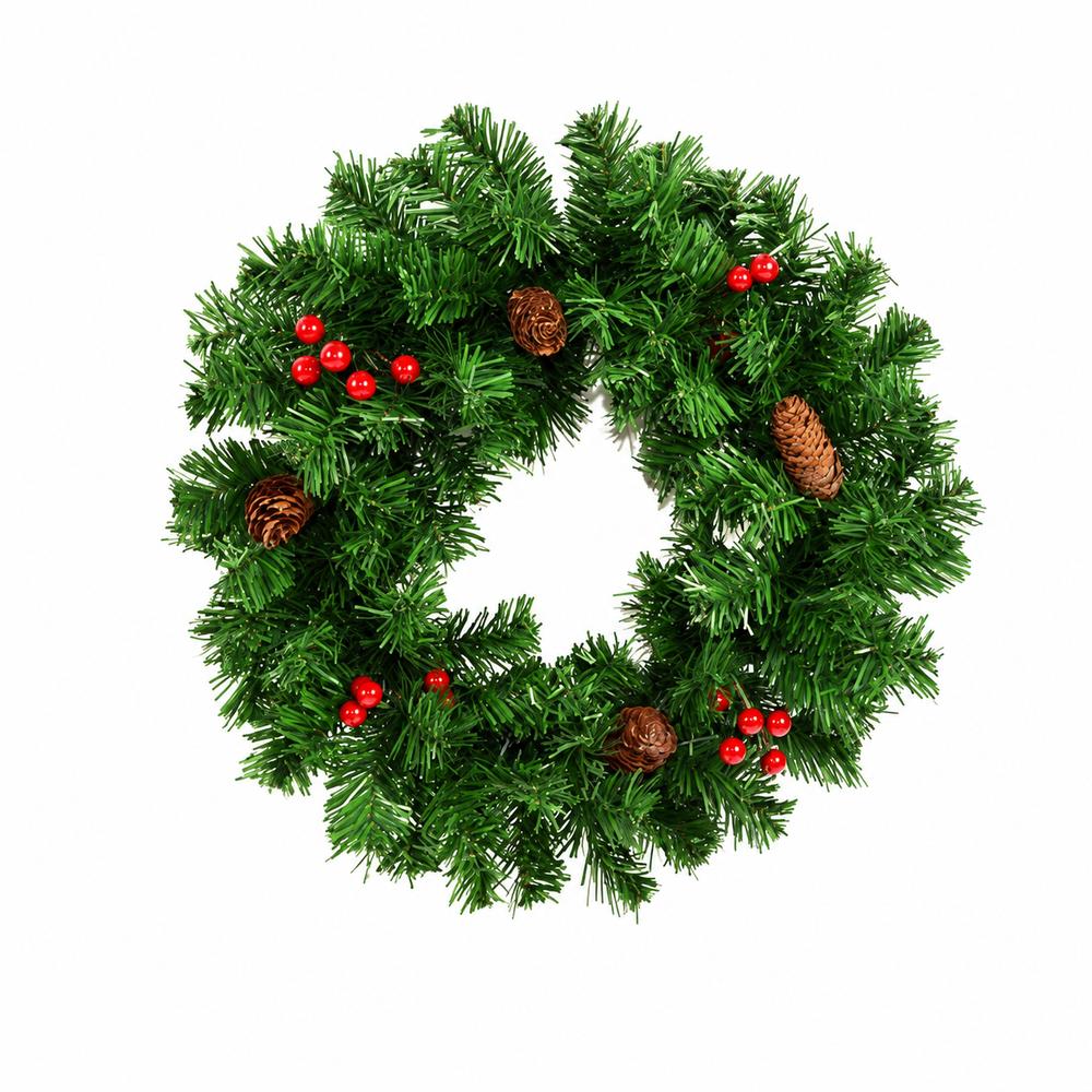 Ghirlanda Natalizia Fuoriporta Tonda 40 cm Verde  Corona di Natale da Appendere