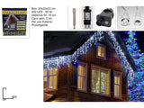 Tenda Luminosa Natalizia 400 LED Bianco Freddo 8 Metri 8 Giochi di Luce Prolung