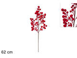 Stelo Natalizio 68 cm con Bacche Rosse Effetto Velluto