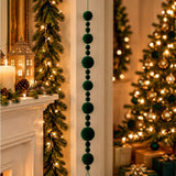 Ghirlanda Natalizia 180 cm con 28 Palle in Velluto Verde  DB26Q014GR-180