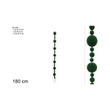Ghirlanda Natalizia 180 cm con 28 Palle in Velluto Verde  DB26Q014GR-180
