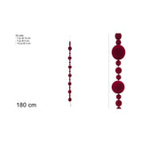 25029331 Ghirlanda Natalizia 180 cm con 28 Palle in Velluto Bordeaux
