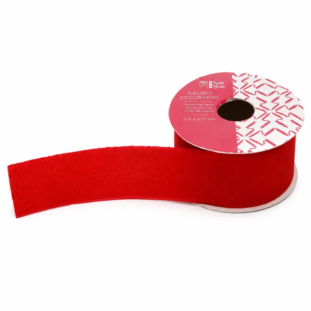 Nastro in Velluto Rosso 2,5 x 270 cm  Nastro Natalizio per Confezioni Regalo