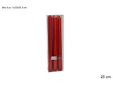 Candele Lisce Rosse 25 cm  Set 3 Pezzi in Box