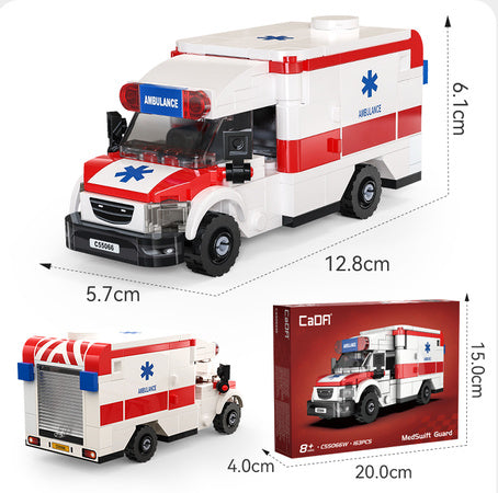 CADA Ambulanza Rescue Shield - Set Mattoncini Veicolo  Soccorso Ambulanza