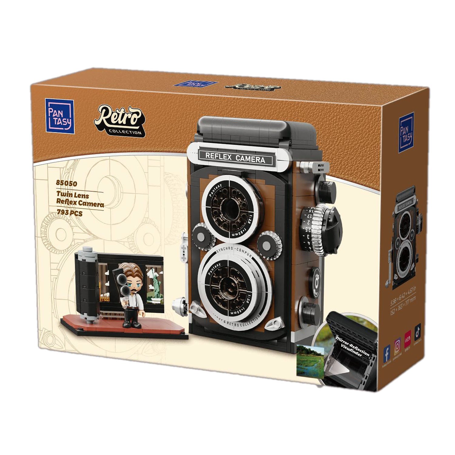PANTASY set di mattoncini collezione Retrò : Fotocamera Reflex a Doppia Lente