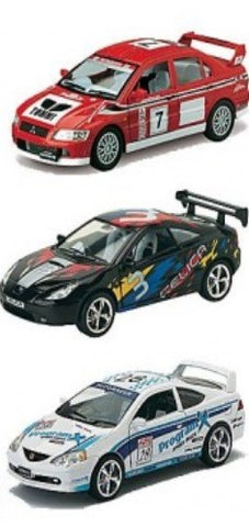 KINSMART AUTO RALLY ASSORTITE CON STAMPE DIE-CAST CON RETROCARICA  colore casual
