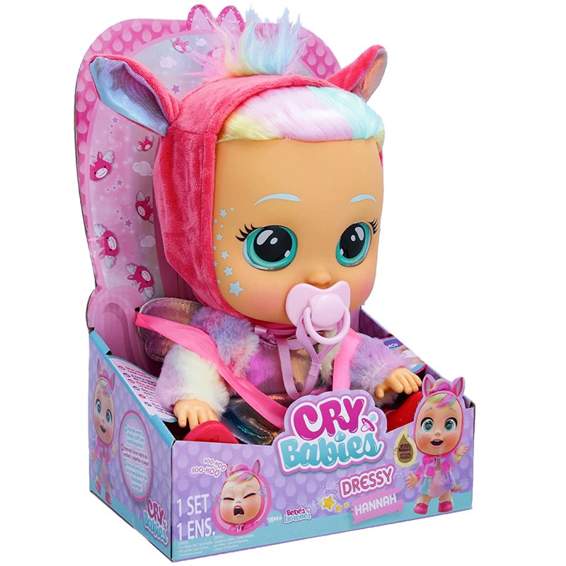 🌟 IMC Cry Babies Dressy Fantasy Hannah - La Bambola che Piange Lacrime  Vere, Ideale per Bambini dai 2 Anni! 🌟 – Full Toys
